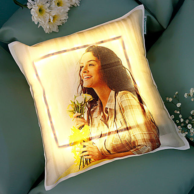 personalised cool yellow led cushion 1